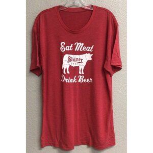 Shiner Beer Shirt Size Medium T-shirt Red Eat Meat Drink Beer